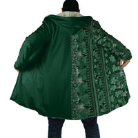 Hawaiian Tribal Elements Hibiscus Cloak Green Pattern - Polynesian Pride