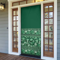 Hawaiian Tribal Elements Hibiscus Door Cover Green Pattern - Polynesian Pride