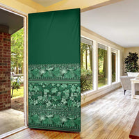 Hawaiian Tribal Elements Hibiscus Door Cover Green Pattern - Polynesian Pride