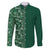 Hawaiian Tribal Elements Hibiscus Family Matching Puletasi and Hawaiian Shirt Green Pattern - Polynesian Pride