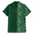 Hawaiian Tribal Elements Hibiscus Family Matching Short Sleeve Bodycon Dress and Hawaiian Shirt Green Pattern - Polynesian Pride