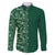 Hawaiian Tribal Elements Hibiscus Family Matching Short Sleeve Bodycon Dress and Hawaiian Shirt Green Pattern - Polynesian Pride
