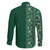 Hawaiian Tribal Elements Hibiscus Family Matching Short Sleeve Bodycon Dress and Hawaiian Shirt Green Pattern - Polynesian Pride