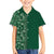 Hawaiian Tribal Elements Hibiscus Family Matching Short Sleeve Bodycon Dress and Hawaiian Shirt Green Pattern - Polynesian Pride