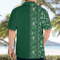 Hawaiian Tribal Elements Hibiscus Hawaiian Shirt Green Pattern - Polynesian Pride