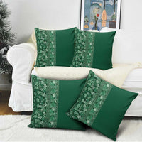 Hawaiian Tribal Elements Hibiscus Pillow Cover Green Pattern - Polynesian Pride