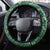 Hawaiian Tribal Elements Hibiscus Steering Wheel Cover Green Pattern - Polynesian Pride
