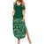Hawaiian Tribal Elements Hibiscus Summer Maxi Dress Green Pattern - Polynesian Pride