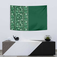 Hawaiian Tribal Elements Hibiscus Tapestry Green Pattern - Polynesian Pride