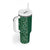 Hawaiian Tribal Elements Hibiscus Tumbler With Handle Green Pattern - Polynesian Pride