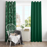 Hawaiian Tribal Elements Hibiscus Window Curtain Green Pattern - Polynesian Pride