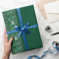 Hawaiian Tribal Elements Hibiscus Wrapping Paper Green Pattern - Polynesian Pride