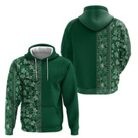Hawaiian Tribal Elements Hibiscus Zip Hoodie Green Pattern - Polynesian Pride