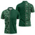 Hawaiian Tribal Elements Hibiscus Zipper Polo Shirt Green Pattern - Polynesian Pride