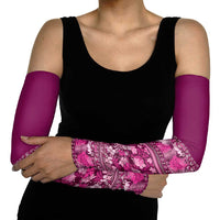Hawaiian Tribal Elements Hibiscus Arm Sleeves Pink Pattern - Polynesian Pride