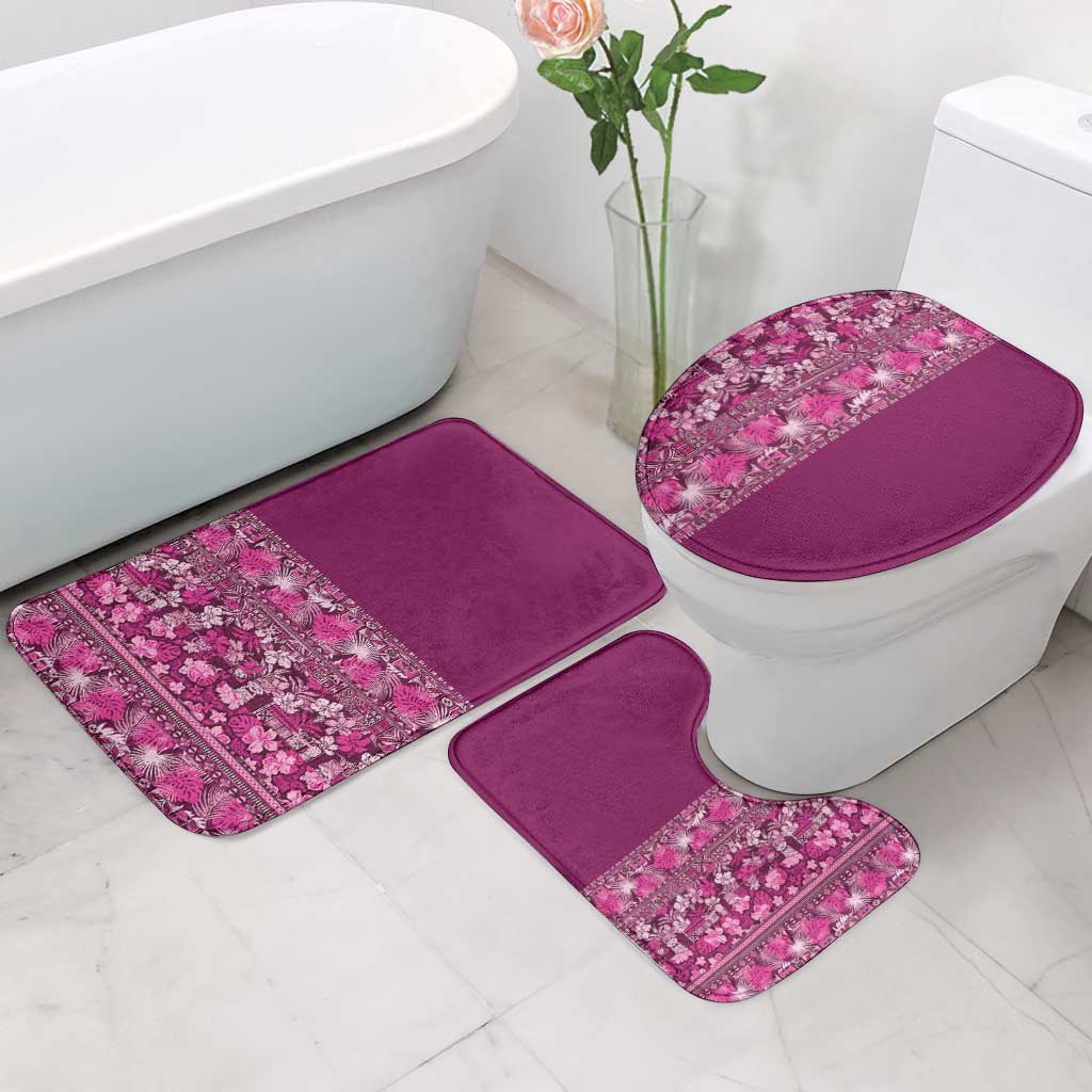 Hawaiian Tribal Elements Hibiscus Bathroom Set Pink Pattern - Polynesian Pride
