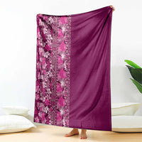 Hawaiian Tribal Elements Hibiscus Blanket Pink Pattern - Polynesian Pride