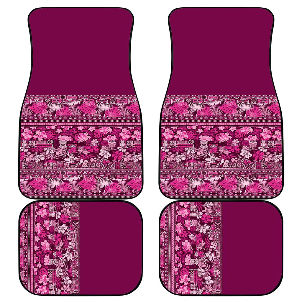 Hawaiian Tribal Elements Hibiscus Car Mats Pink Pattern - Polynesian Pride