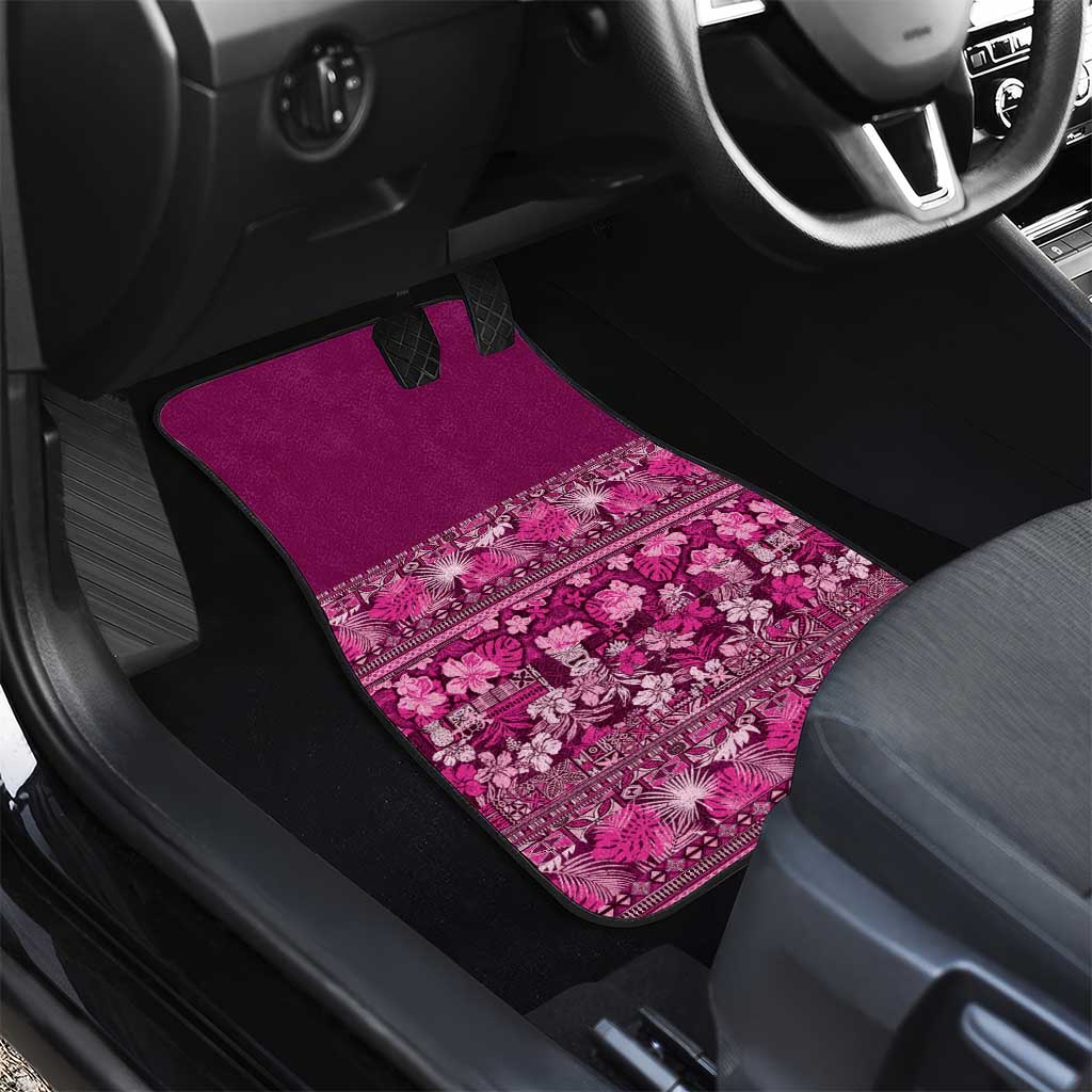 Hawaiian Tribal Elements Hibiscus Car Mats Pink Pattern - Polynesian Pride