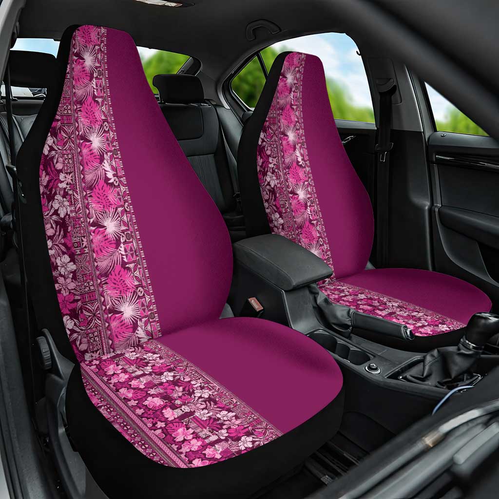 Hawaiian Tribal Elements Hibiscus Car Seat Cover Pink Pattern - Polynesian Pride