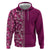 Hawaiian Tribal Elements Hibiscus Hoodie Pink Pattern - Polynesian Pride
