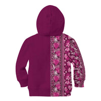 Hawaiian Tribal Elements Hibiscus Kid Hoodie Pink Pattern - Polynesian Pride