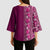 Hawaiian Tribal Elements Hibiscus Kimono Sleeve Blouse Pink Pattern - Polynesian Pride
