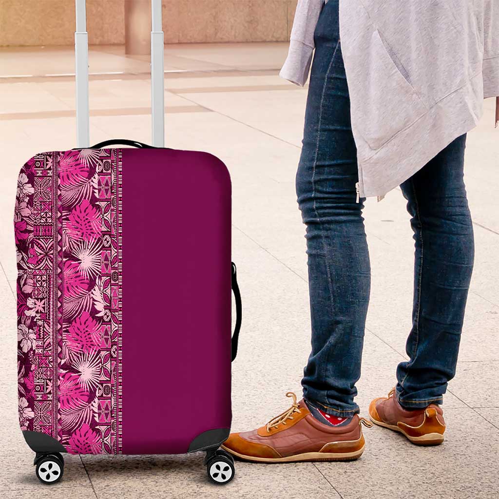 Hawaiian Tribal Elements Hibiscus Luggage Cover Pink Pattern - Polynesian Pride