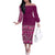 Hawaiian Tribal Elements Hibiscus Off The Shoulder Long Sleeve Dress Pink Pattern - Polynesian Pride