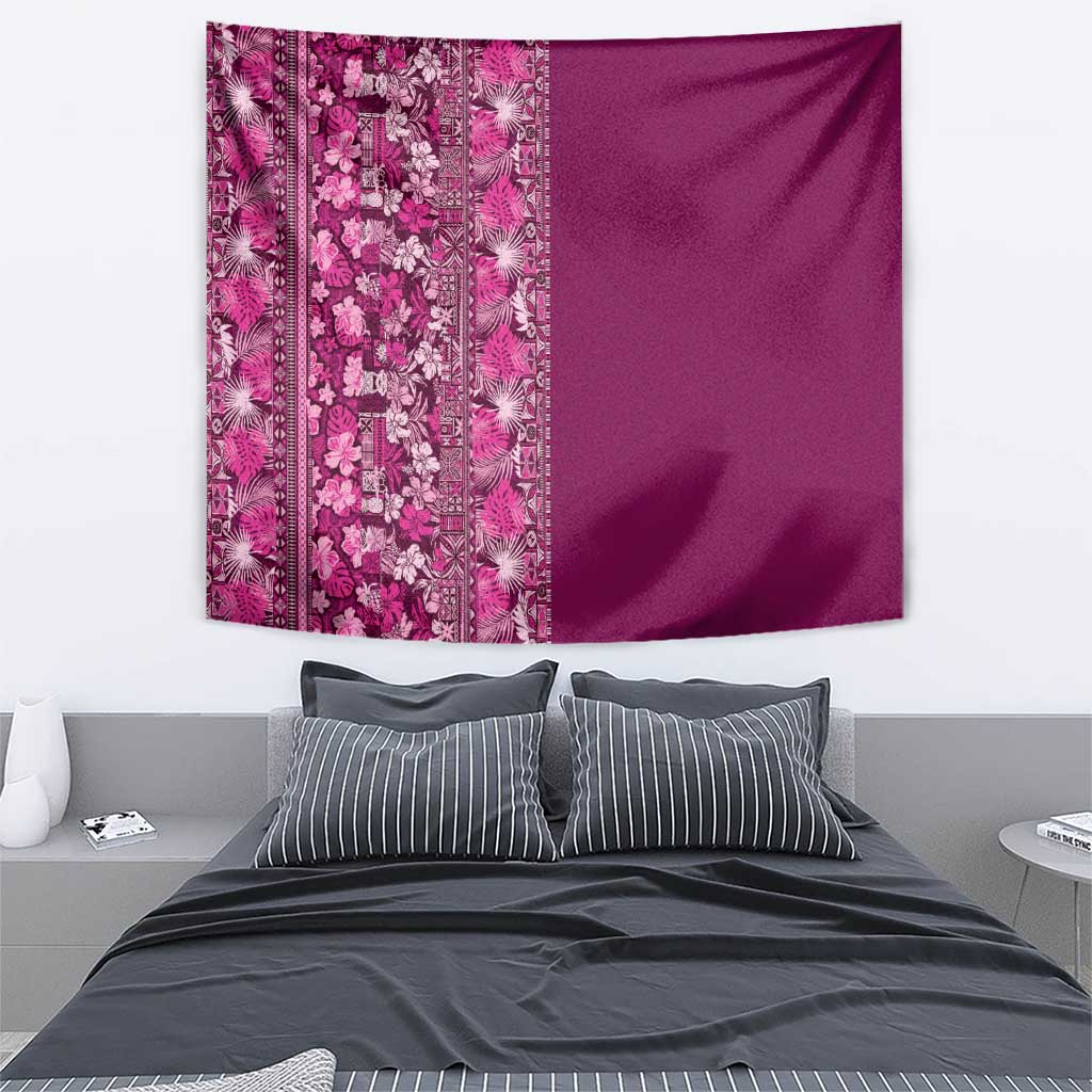 Hawaiian Tribal Elements Hibiscus Tapestry Pink Pattern - Polynesian Pride