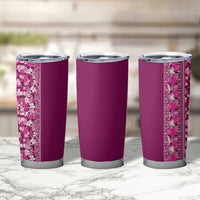 Hawaiian Tribal Elements Hibiscus Tumbler Cup Pink Pattern - Polynesian Pride