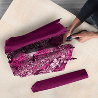 Hawaiian Tribal Elements Hibiscus Umbrella Pink Pattern - Polynesian Pride