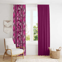 Hawaiian Tribal Elements Hibiscus Window Curtain Pink Pattern - Polynesian Pride