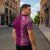 Hawaiian Tribal Elements Hibiscus Zipper Polo Shirt Pink Pattern - Polynesian Pride