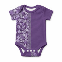 Hawaiian Tribal Elements Hibiscus Baby Onesie Purple Pattern LT9 Purple - Polynesian Pride