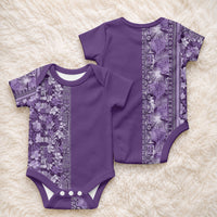 Hawaiian Tribal Elements Hibiscus Baby Onesie Purple Pattern LT9 - Polynesian Pride
