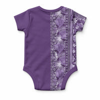 Hawaiian Tribal Elements Hibiscus Baby Onesie Purple Pattern LT9 - Polynesian Pride