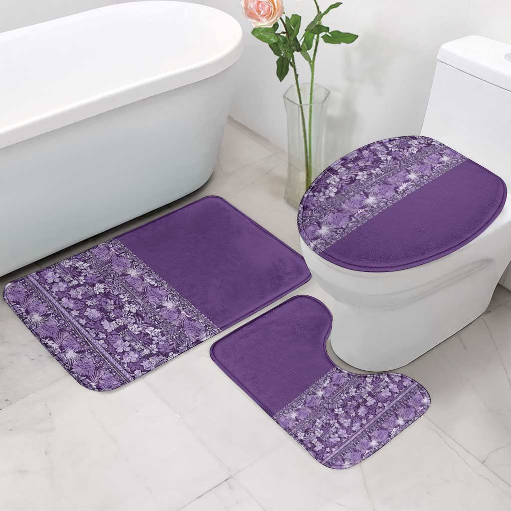 Hawaiian Tribal Elements Hibiscus Bathroom Set Purple Pattern - Polynesian Pride