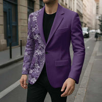 Hawaiian Tribal Elements Hibiscus Blazer Purple Pattern - Polynesian Pride