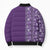 Hawaiian Tribal Elements Hibiscus Bomber Puffer Jacket Purple Pattern - Polynesian Pride
