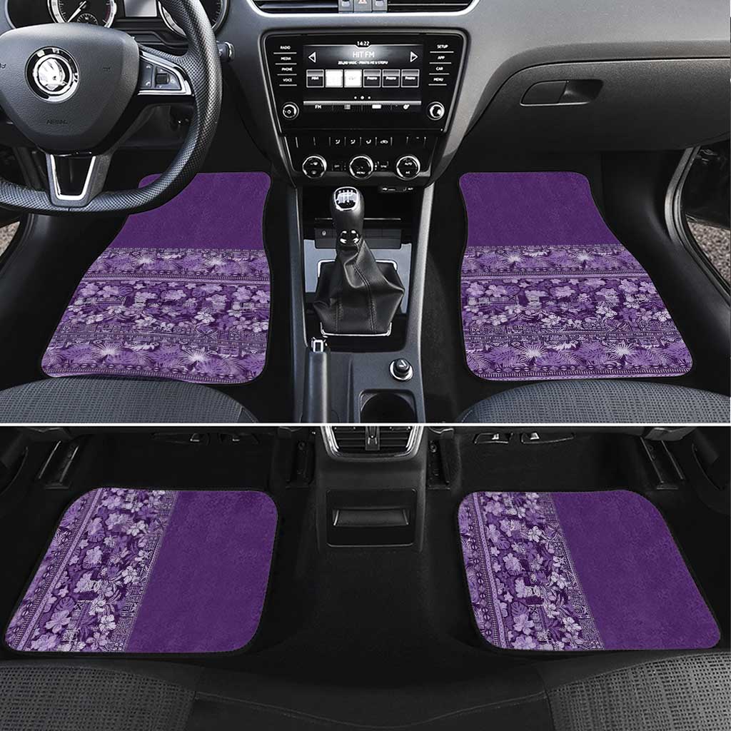 Hawaiian Tribal Elements Hibiscus Car Mats Purple Pattern - Polynesian Pride