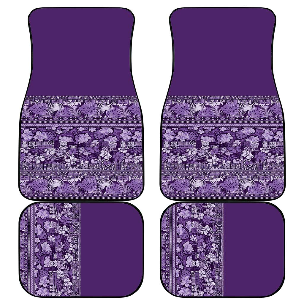 Hawaiian Tribal Elements Hibiscus Car Mats Purple Pattern - Polynesian Pride