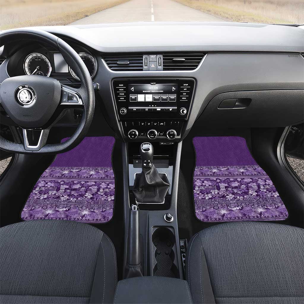 Hawaiian Tribal Elements Hibiscus Car Mats Purple Pattern - Polynesian Pride
