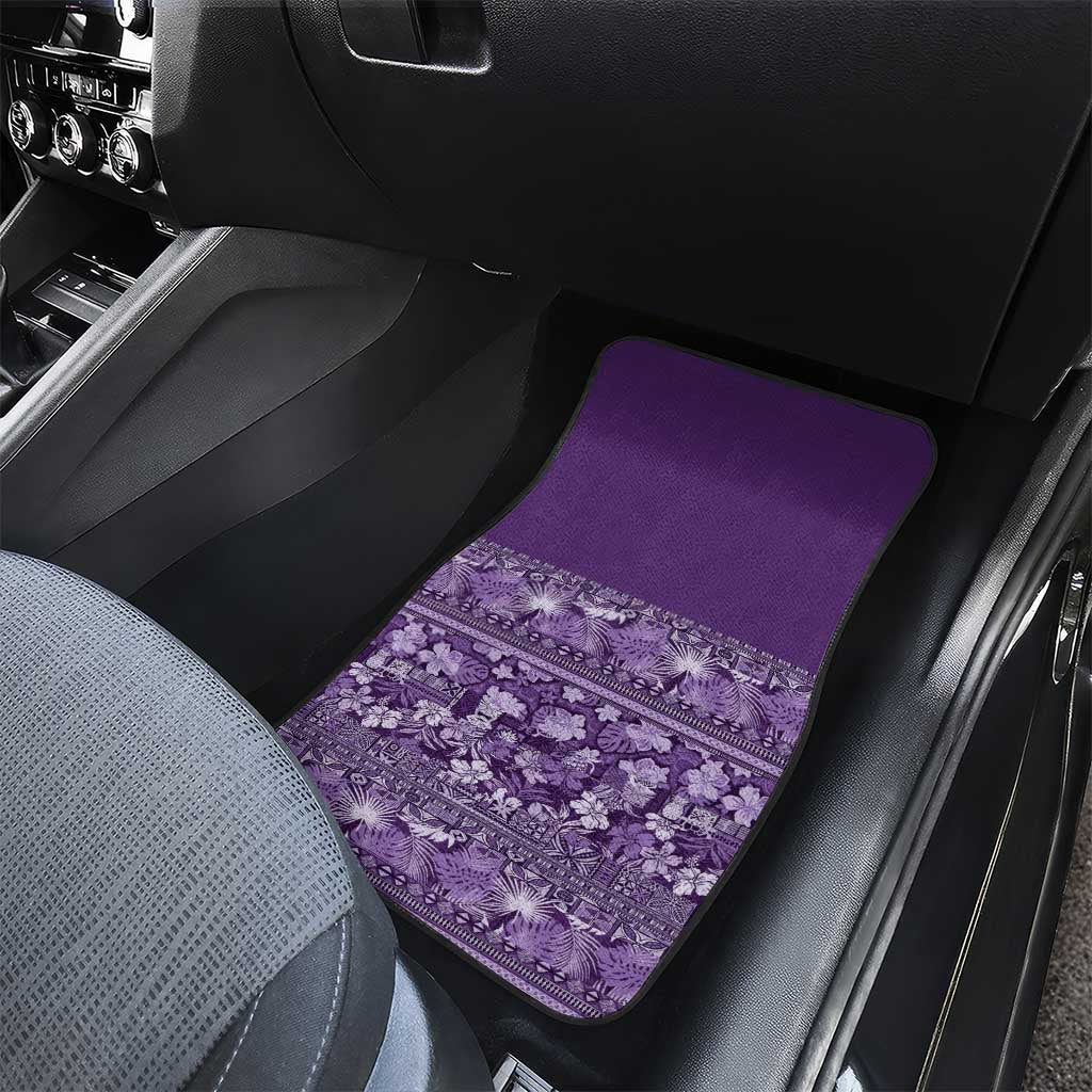 Hawaiian Tribal Elements Hibiscus Car Mats Purple Pattern - Polynesian Pride