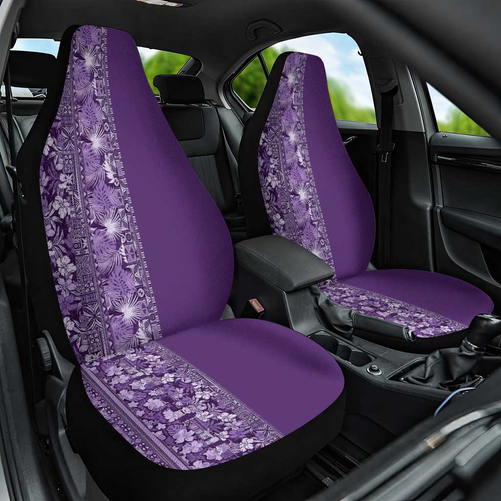Hawaiian Tribal Elements Hibiscus Car Seat Cover Purple Pattern - Polynesian Pride