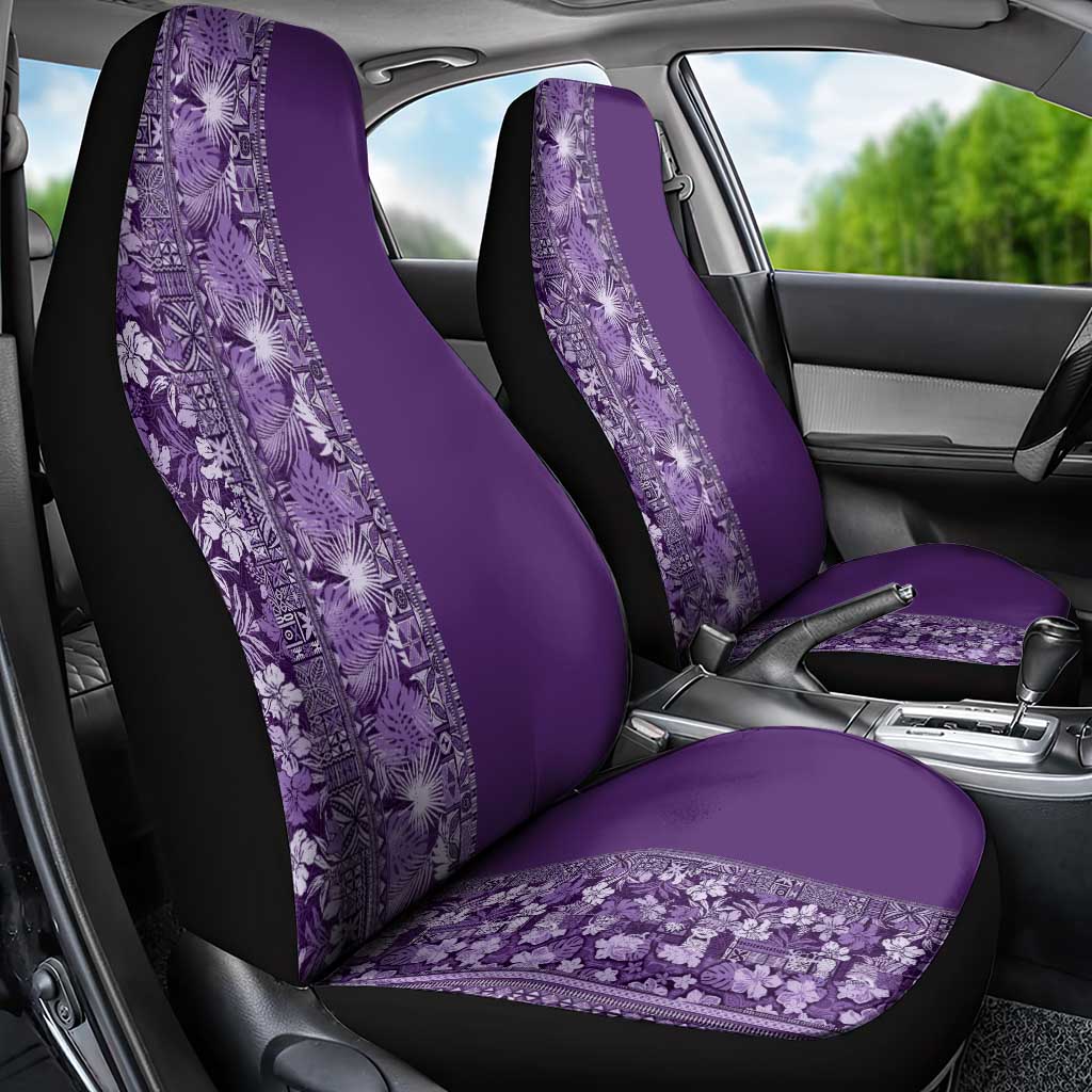 Hawaiian Tribal Elements Hibiscus Car Seat Cover Purple Pattern - Polynesian Pride