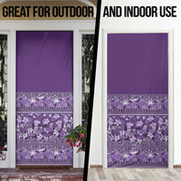 Hawaiian Tribal Elements Hibiscus Door Cover Purple Pattern - Polynesian Pride