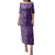 Hawaiian Tribal Elements Hibiscus Family Matching Puletasi and Hawaiian Shirt Purple Pattern - Polynesian Pride