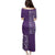 Hawaiian Tribal Elements Hibiscus Family Matching Puletasi and Hawaiian Shirt Purple Pattern - Polynesian Pride