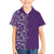 Hawaiian Tribal Elements Hibiscus Family Matching Short Sleeve Bodycon Dress and Hawaiian Shirt Purple Pattern - Polynesian Pride